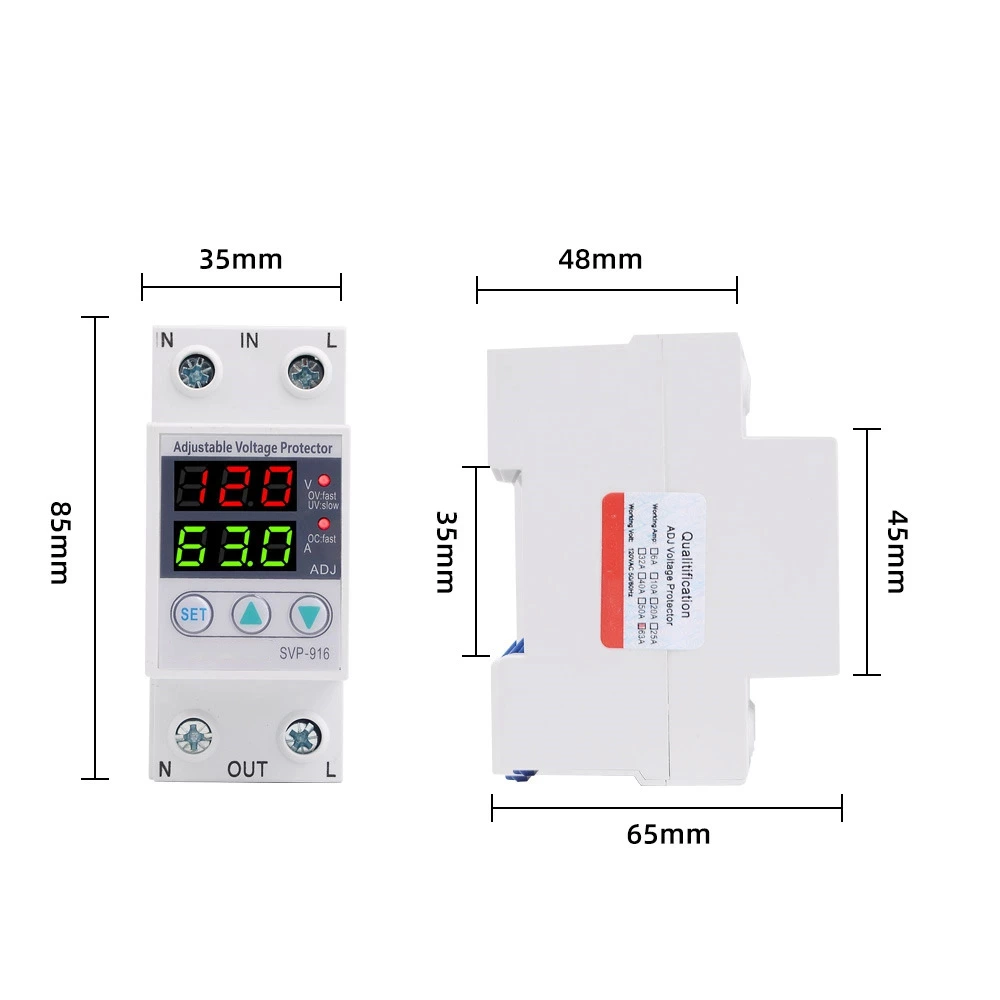 SVP 916 Adjustable Self Resetting Intelligent Overvoltage and Nndervoltage Current Protector