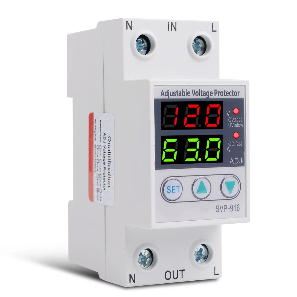 SVP 916 Adjustable Self Resetting Intelligent Overvoltage and Nndervoltage Current Protector