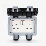 British Style Waterproof Switch Socket with Light