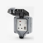 British style Waterproof switch socket with USB