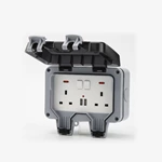 British style Waterproof switch socket with USB