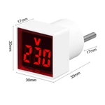 Square European Standard Plug Type Digital AC Voltmeter Indicator Light